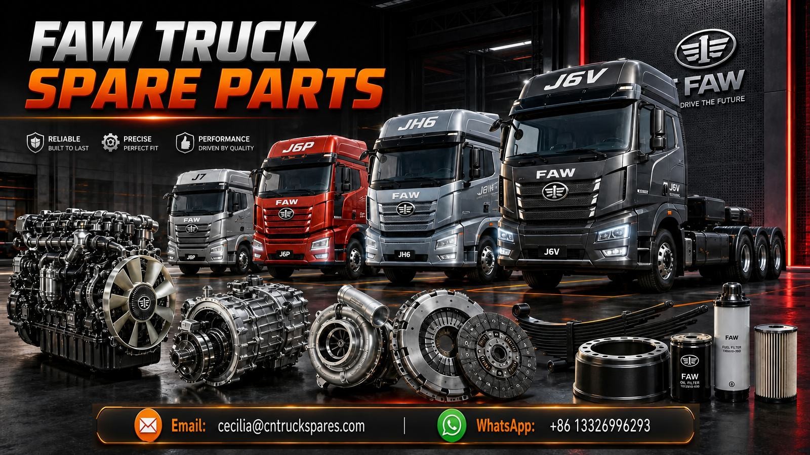 FAW heavy-duty truck spare parts — genuine, OEM and aftermarket